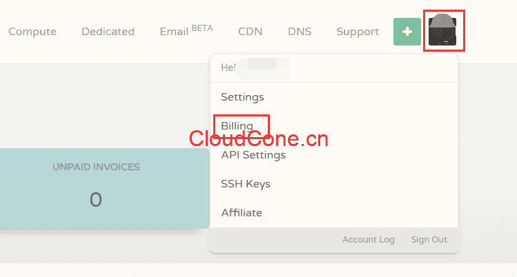 CloudCone账单